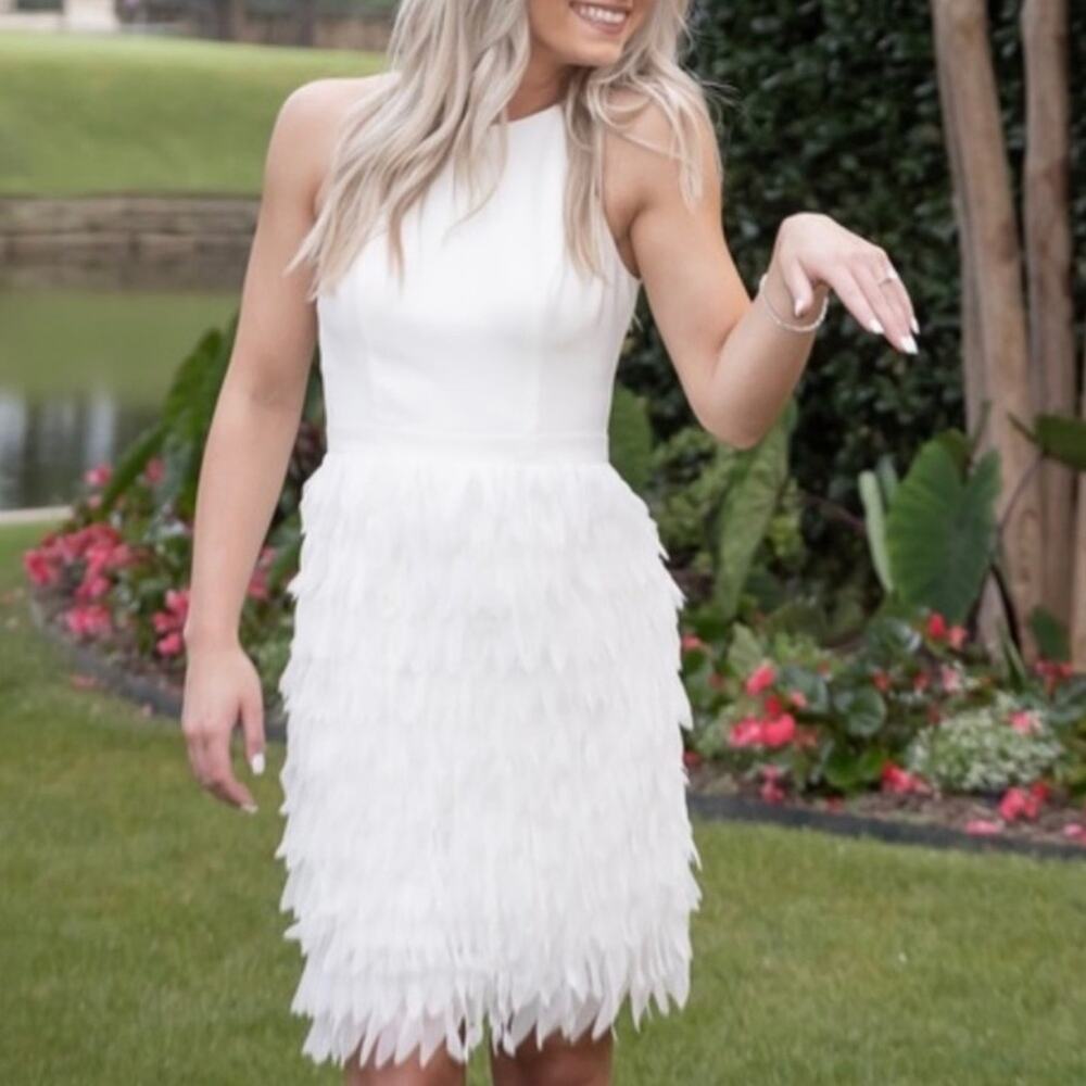 NEW AIDAN BY AIDEN MATTOX Dress Size 2 Tiered Halter Bridal Wedding Bride NWOT